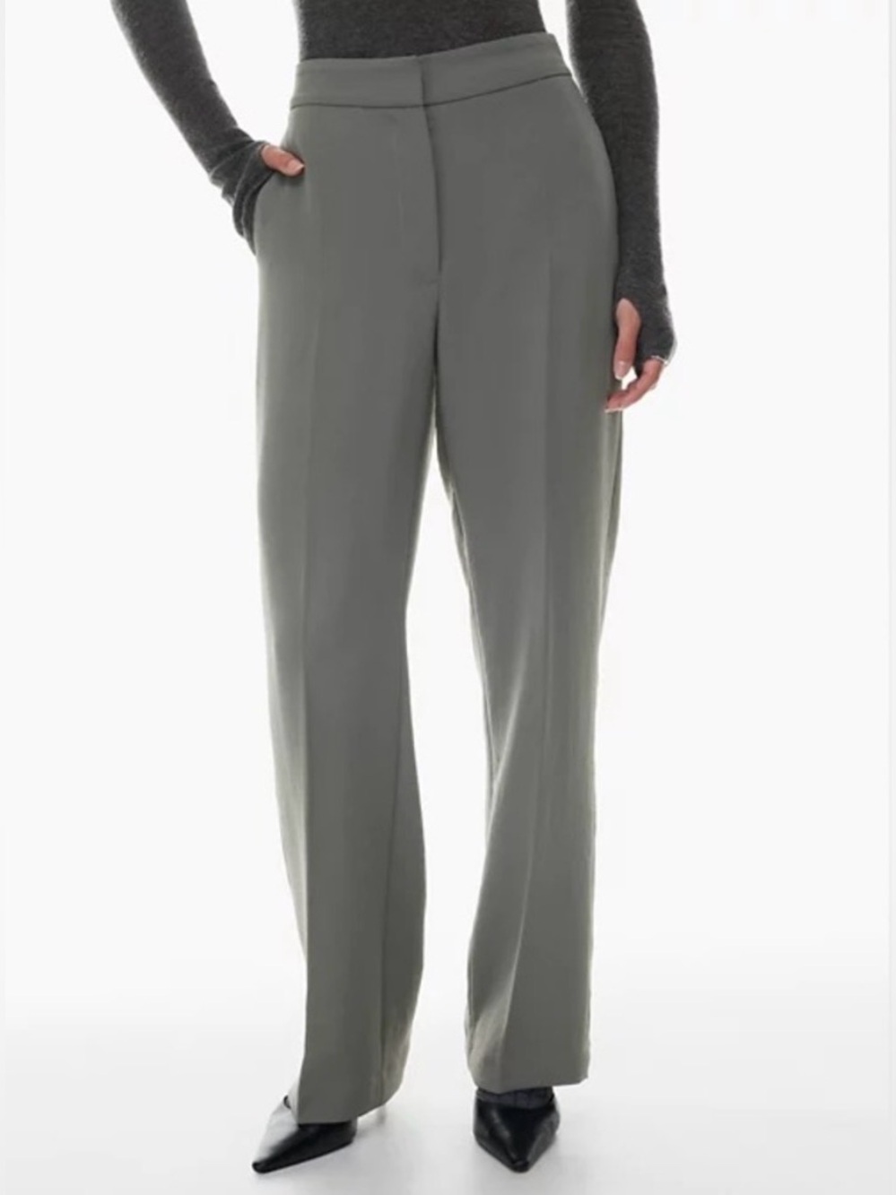 Wilfred by Aritzia Alanya High Waist Trouser Pants in Grey, Women’s size 12